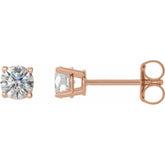 14K Rose 1/2 CTW Natural Diamond Stud Earrings